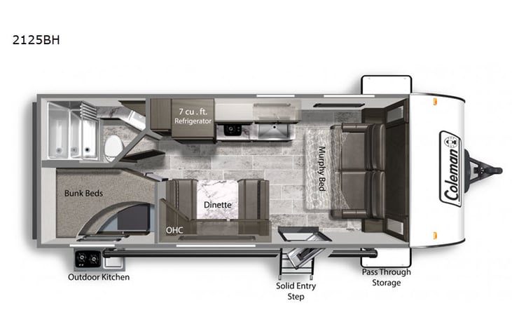 Representative floor plan provided by a trusted RVshare partner.