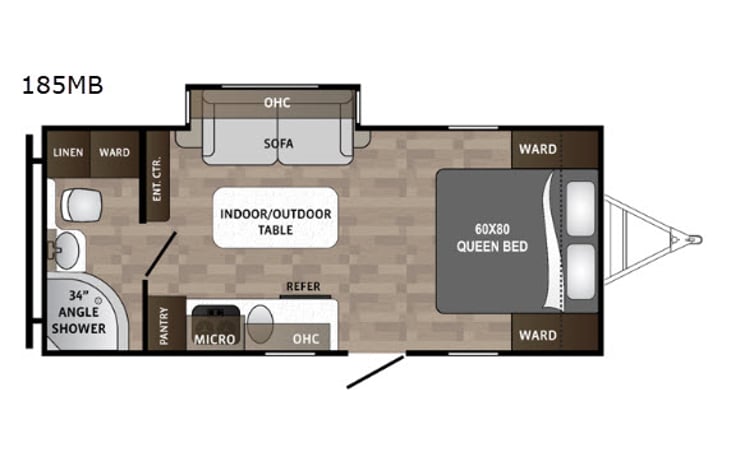 Representative floor plan provided by a trusted RVshare partner.