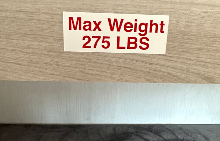 Max weight for each individual bunk