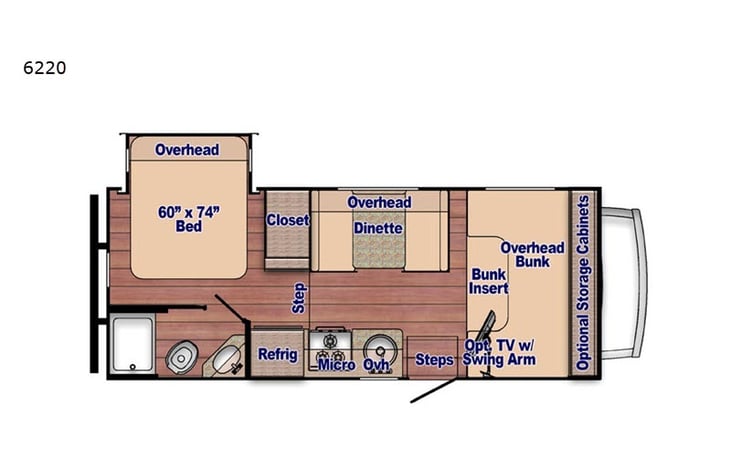 Representative floor plan provided by a trusted RVshare partner.