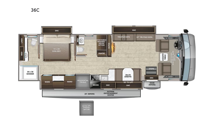 Representative floor plan provided by a trusted RVshare partner.