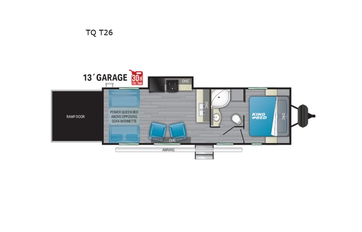 Representative floor plan provided by a trusted RVshare partner.
