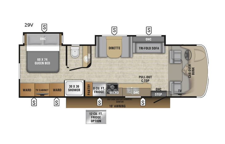 Representative floor plan provided by a trusted RVshare partner.