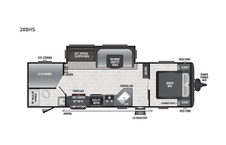 Representative floor plan provided by a trusted RVshare partner.