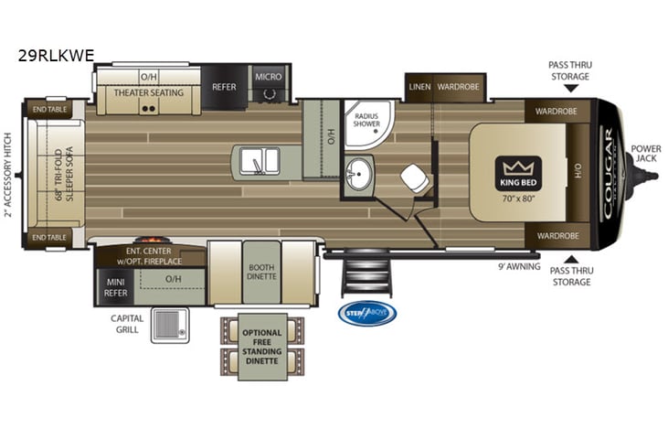 Representative floor plan provided by a trusted RVshare partner.