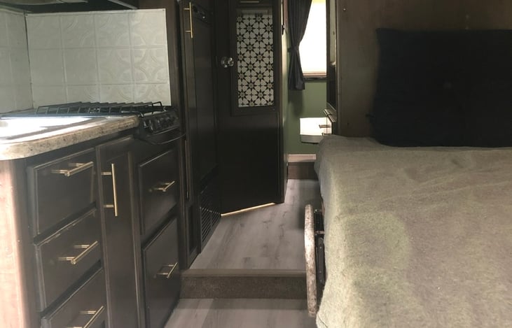 View of inside of RV while closed.