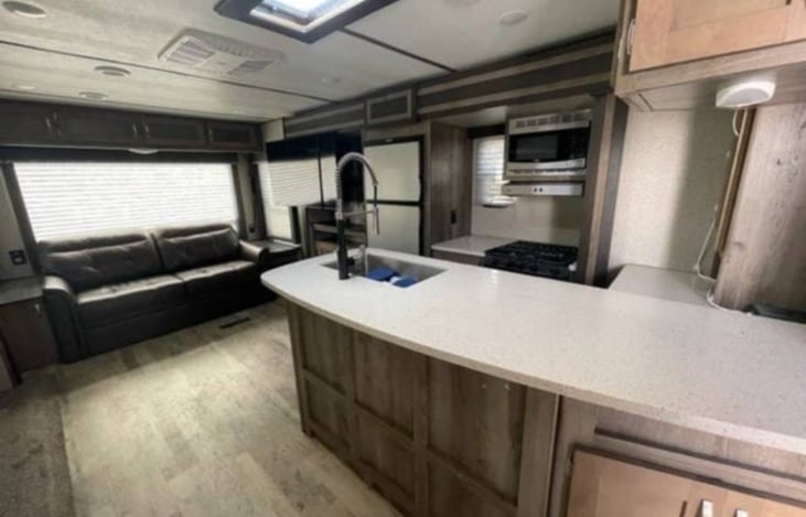 Lots of space to hang out in.   Fully stocked kitchen.