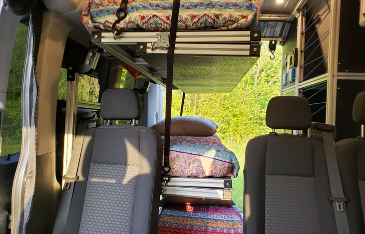 3rd row seating with view toward back of van