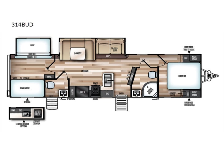 Representative floor plan provided by a trusted RVshare partner.