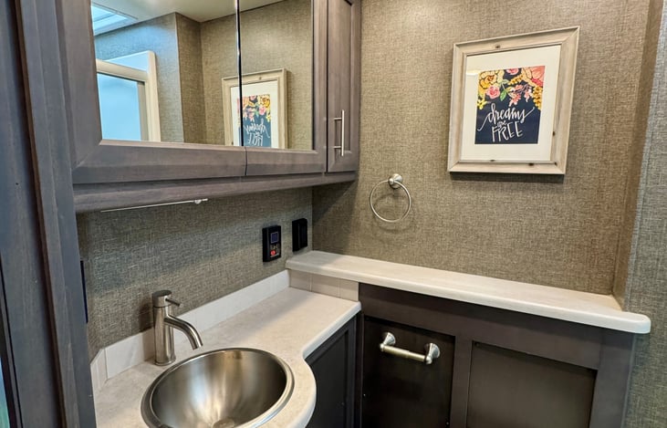 Bathroom Vanity with Mirror Storage