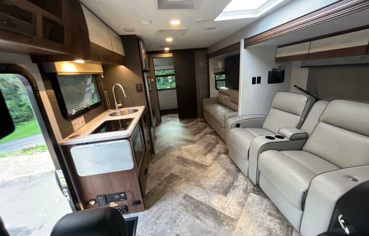 Rv with slide out fully extended.