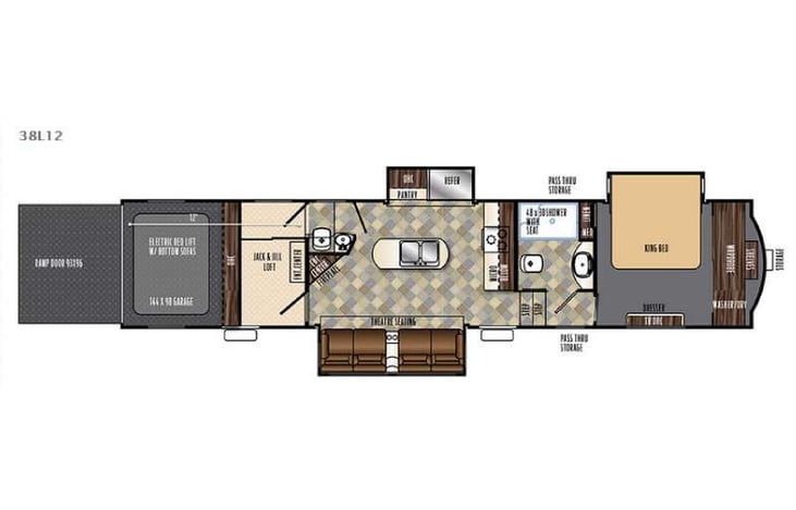 Representative floor plan provided by a trusted RVshare partner.