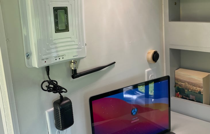 Office/library with phone signal booster