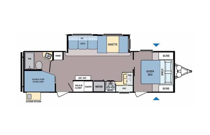 Representative floor plan provided by a trusted RVshare partner.