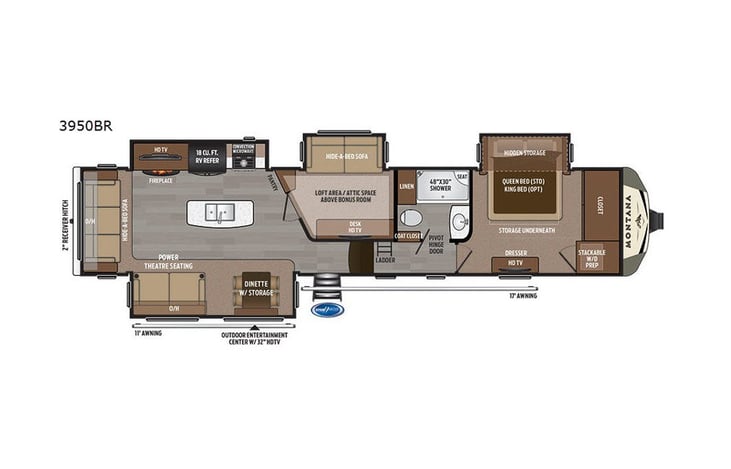 Representative floor plan provided by a trusted RVshare partner.