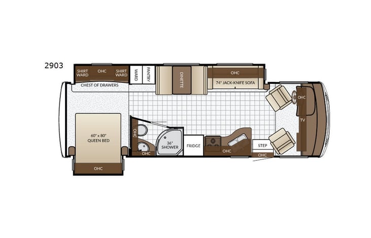 Representative floor plan provided by a trusted RVshare partner.