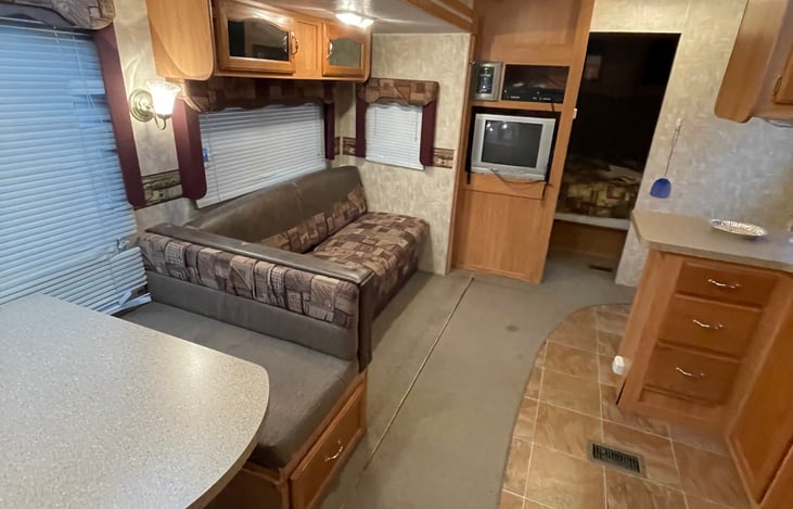 jackknife couch and living room