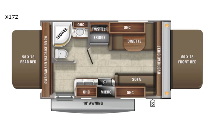 Representative floor plan provided by a trusted RVshare partner.