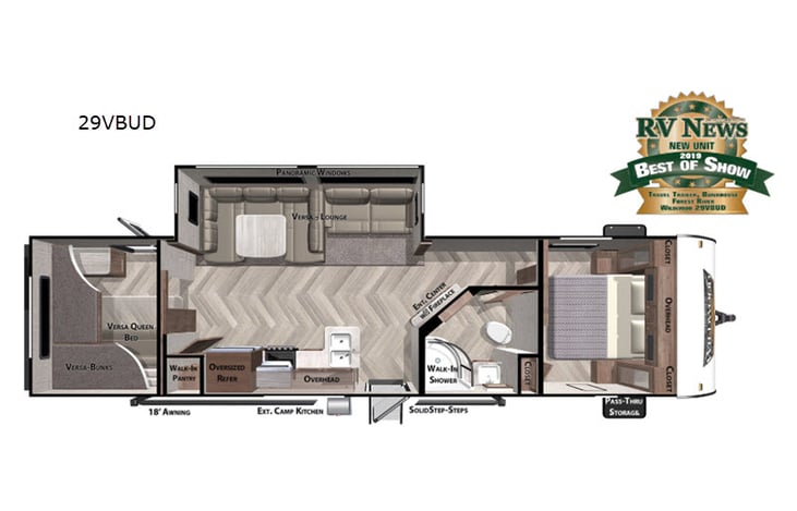 Representative floor plan provided by a trusted RVshare partner.