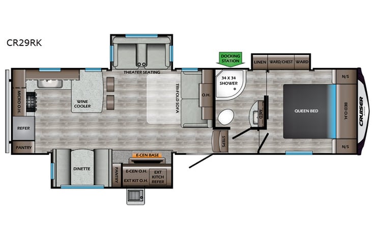 Representative floor plan provided by a trusted RVshare partner.