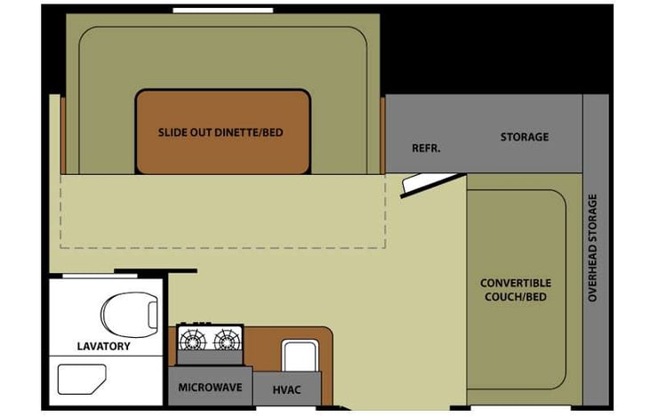 Representative floor plan provided by a trusted RVshare partner.