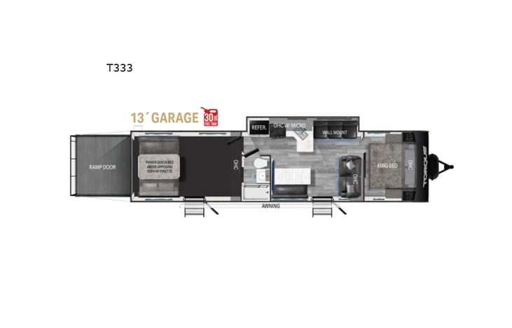 Representative floor plan provided by a trusted RVshare partner.
