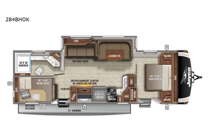 Representative floor plan provided by a trusted RVshare partner.