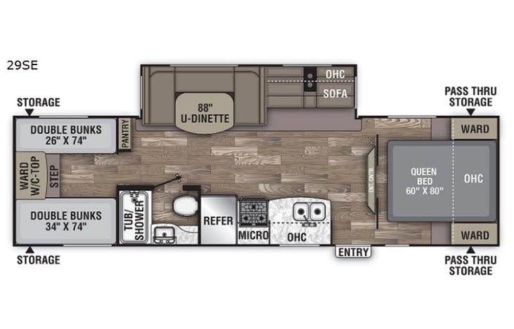 Representative floor plan provided by a trusted RVshare partner.