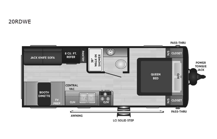 Representative floor plan provided by a trusted RVshare partner.