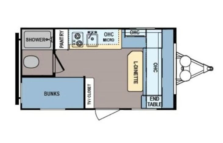 Representative floor plan provided by a trusted RVshare partner.