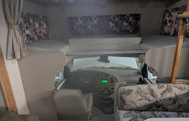 View of the over cab bunk