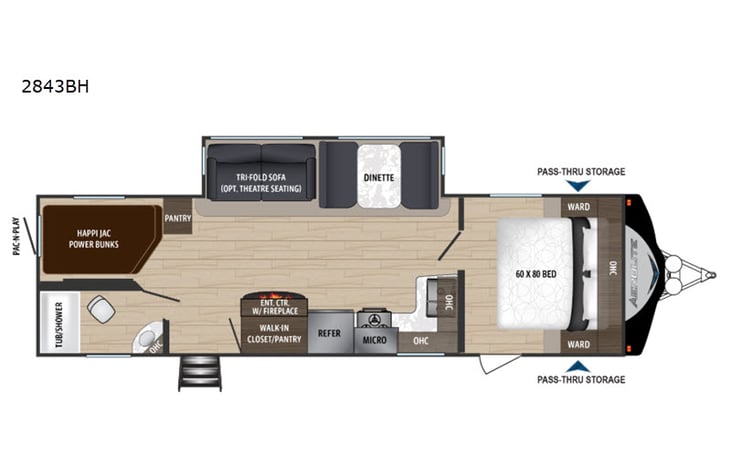 Representative floor plan provided by a trusted RVshare partner.