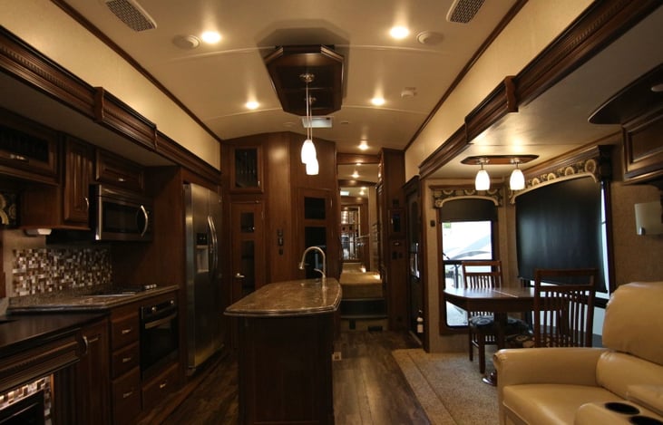 Dining room and kitchen.