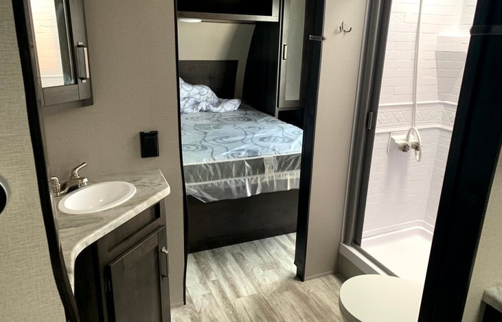 Master suite entrance from the bathroom