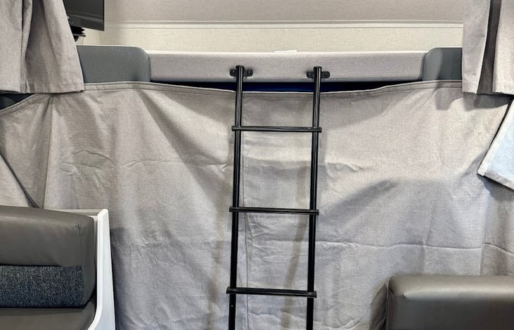 View of over the drivers seat ladder