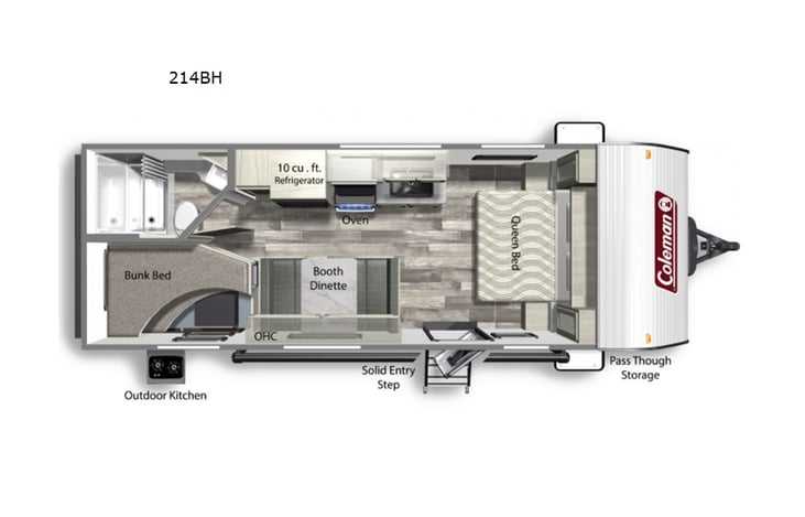 Representative floor plan provided by a trusted RVshare partner.