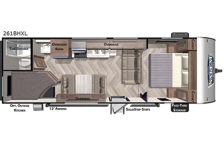 Representative floor plan provided by a trusted RVshare partner.