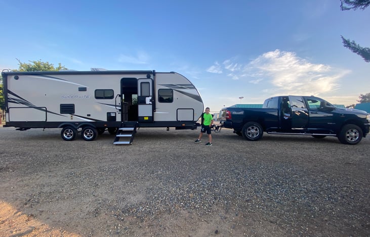 Truck and Travel Trailer Set up! Delivery upon request.