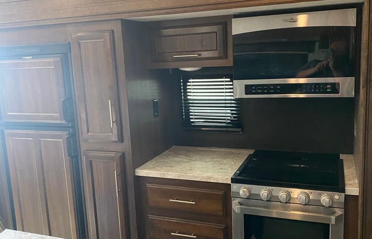 Kitchen area with Air fryer and Keurig