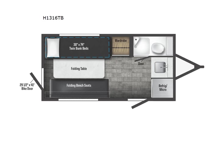 Representative floor plan provided by a trusted RVshare partner.