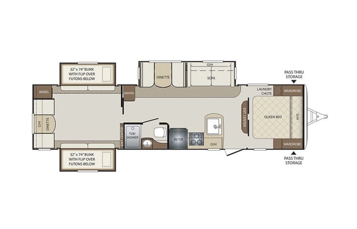Representative floor plan provided by a trusted RVshare partner.