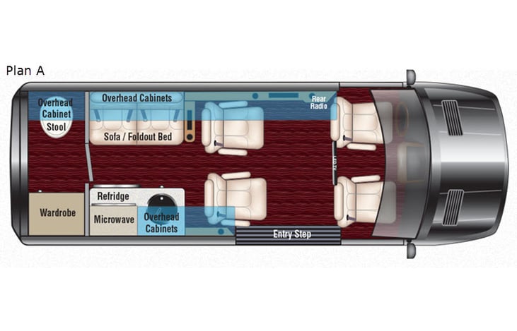 Representative floor plan provided by a trusted RVshare partner.