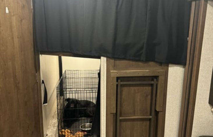 Double Bunk Bed Area which folds up for storage and pet friendly area.