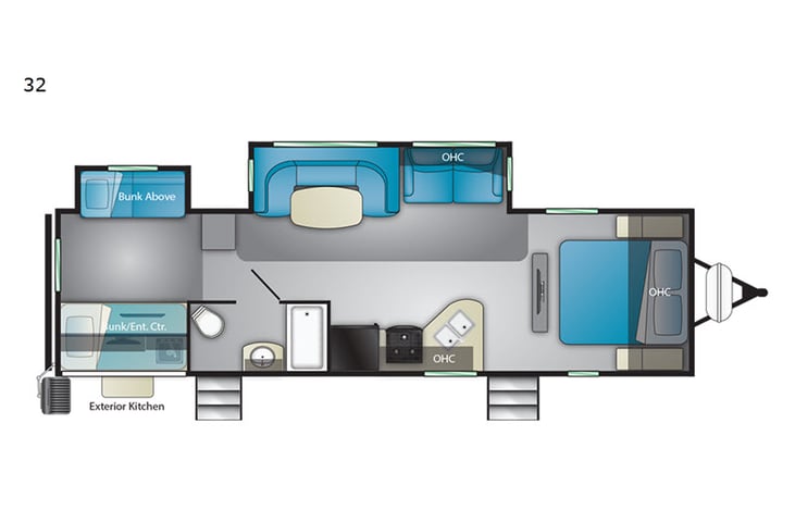 Representative floor plan provided by a trusted RVshare partner.