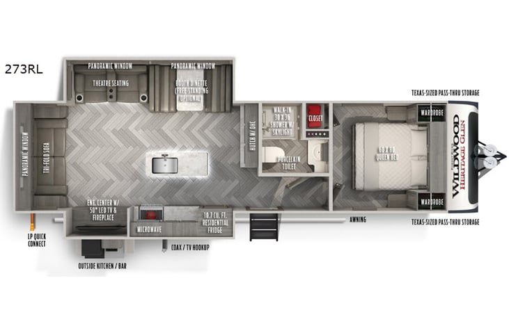 Representative floor plan provided by a trusted RVshare partner.