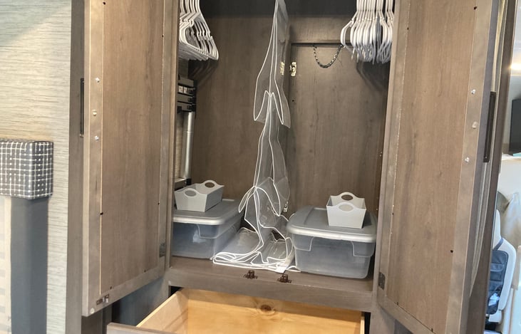 Closet with plenty of hangers