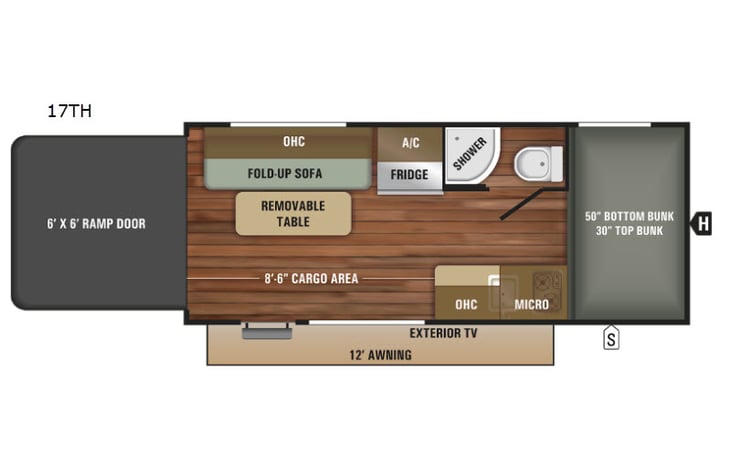 Representative floor plan provided by a trusted RVshare partner.