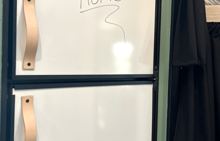 Whiteboard fridge for meal-prep and games
