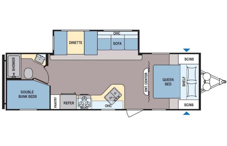 Representative floor plan provided by a trusted RVshare partner.