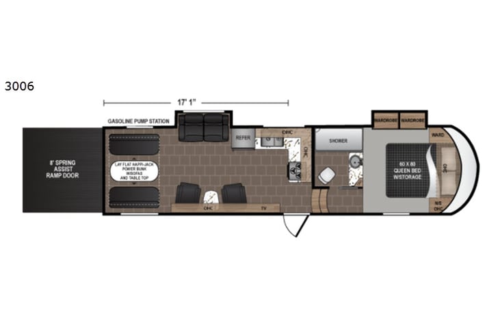 Representative floor plan provided by a trusted RVshare partner.